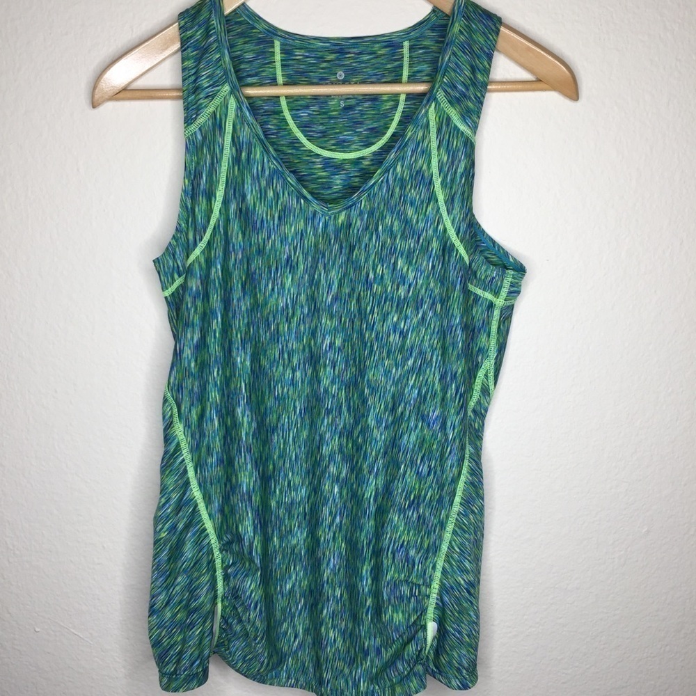 ATHLETA Pop Space Dye Run V Neck Tank Top Stretch